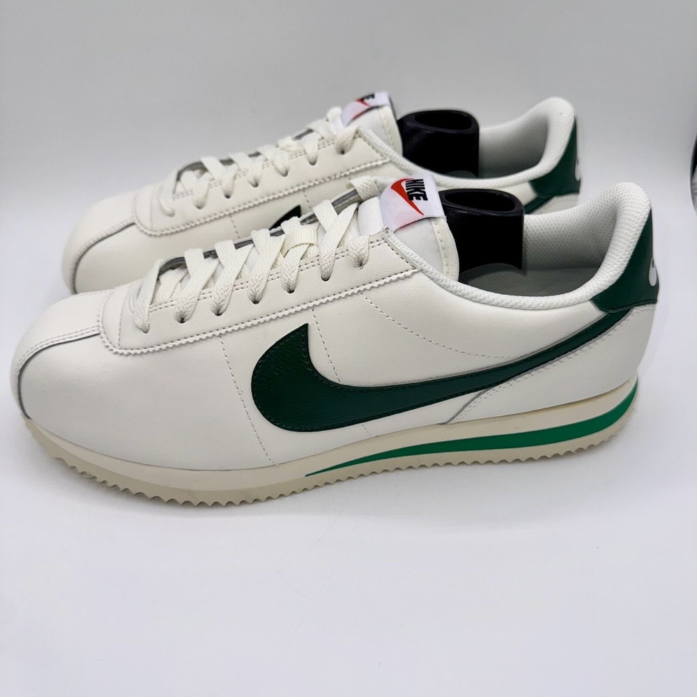 Nike Cortez Sneakers Men's Size 10.5 Women's Size 12 Gorge Green Leather White - Picture 9 of 14